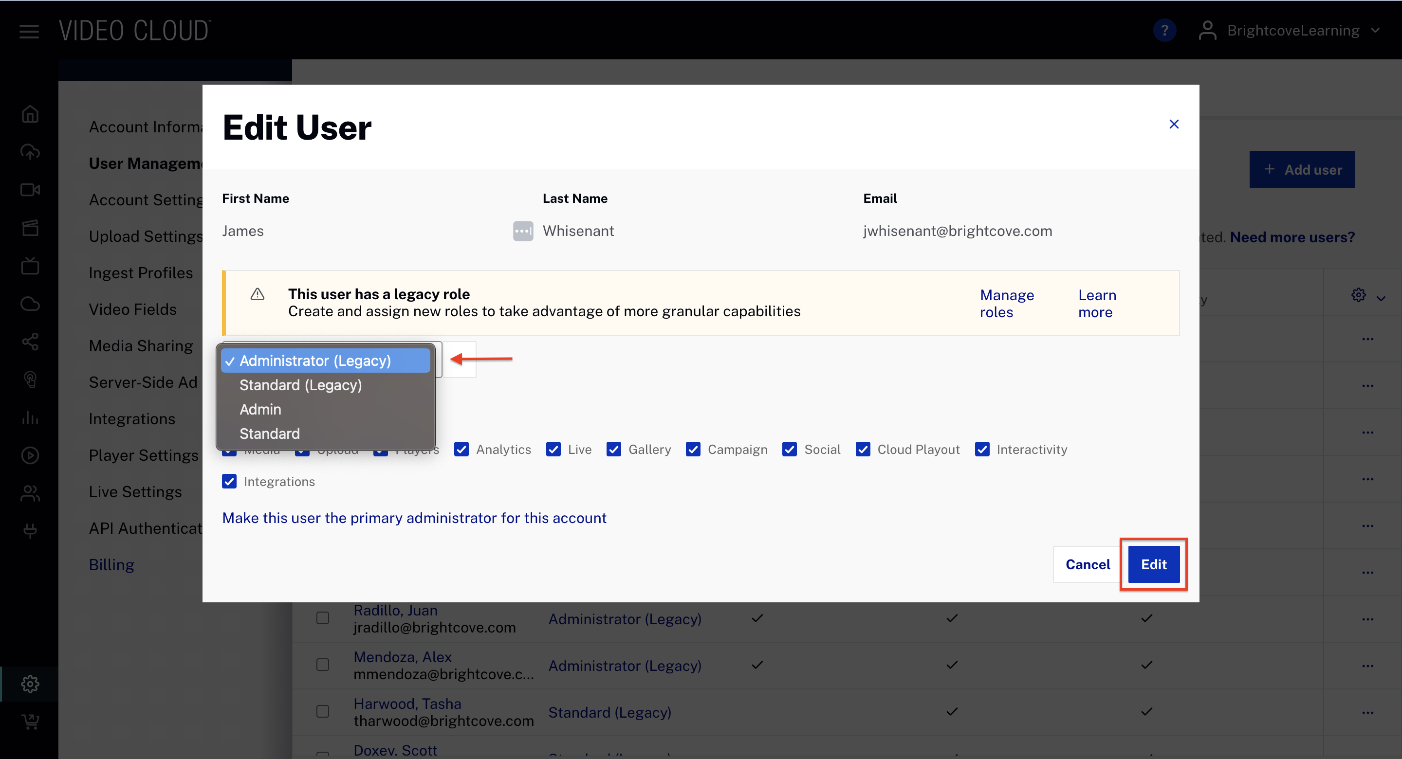 Assign new role