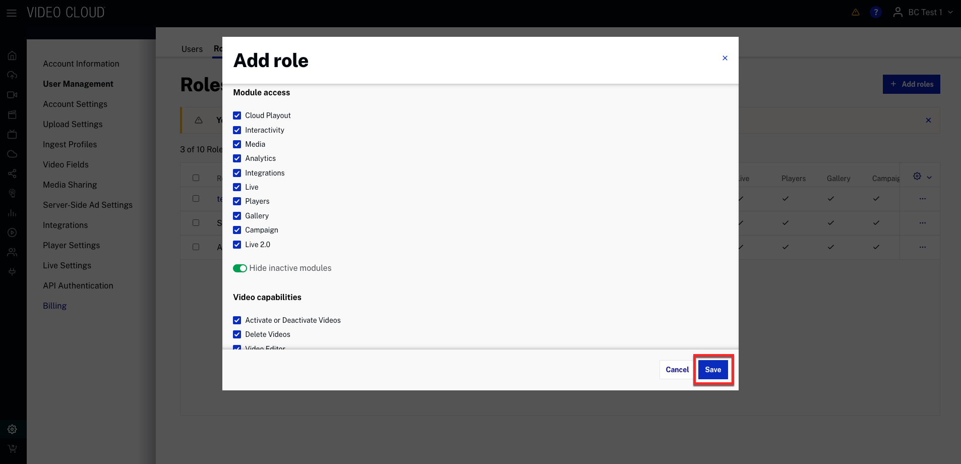 Create role form