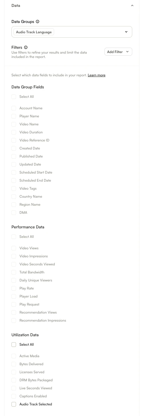 Audio Track Language data fields