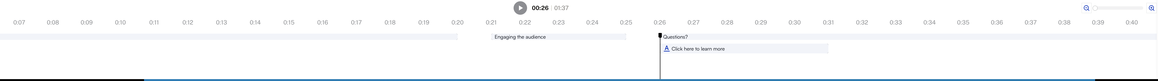 Timeline view showing annotations and time markers