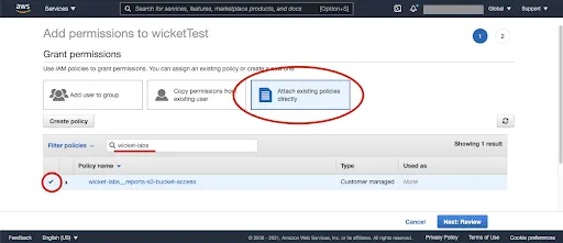 Attach Existing Policy