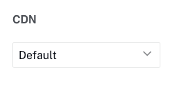 CDN selection dropdown in the Live module showing the Default option