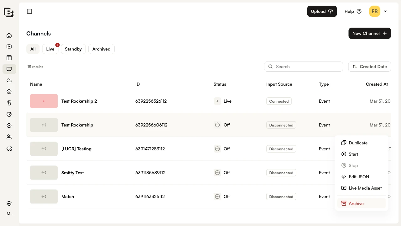 Three-dot menu with Archive option