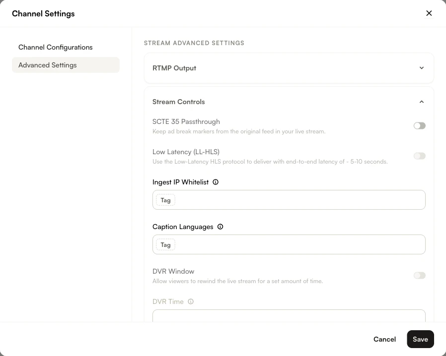 DVR Window Configuration