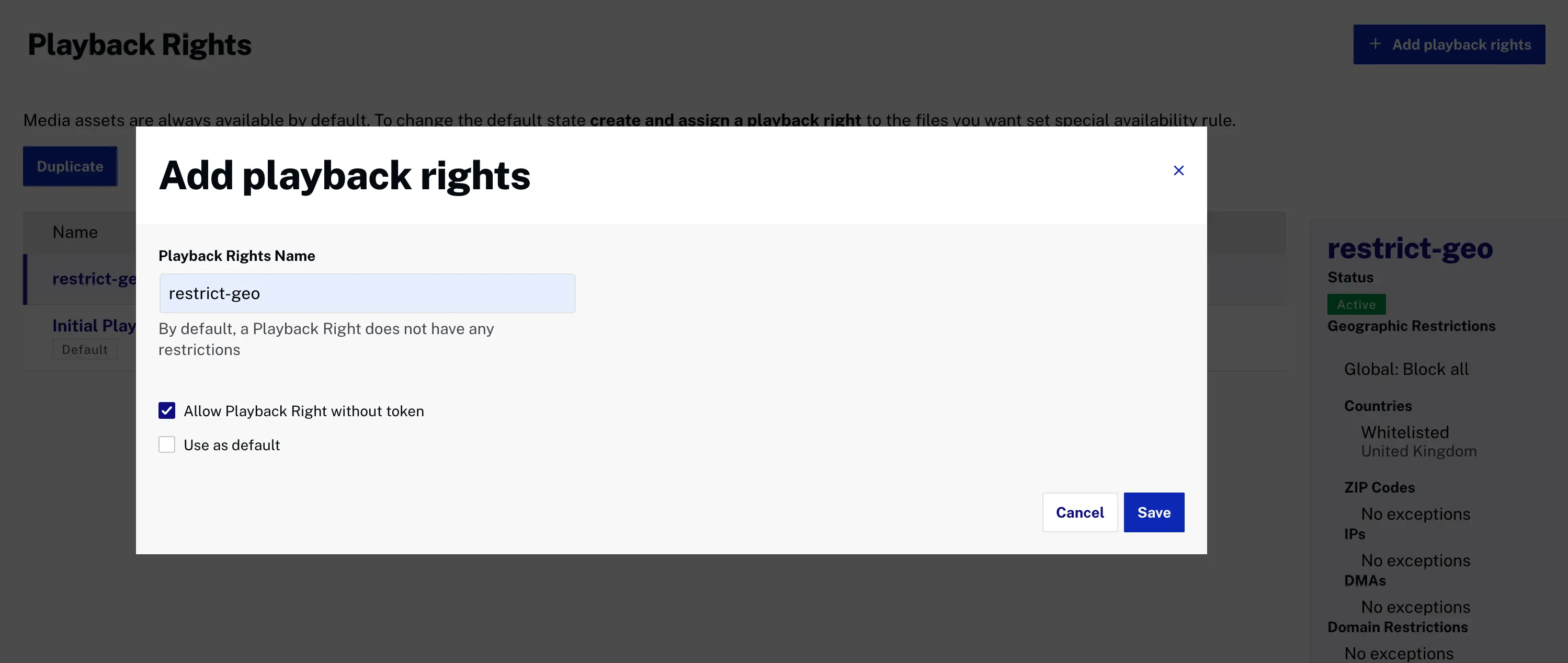Manage playback rights