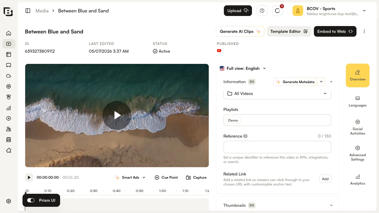 Information section showing Reference ID field on the Overview tab